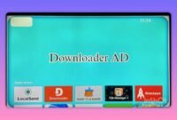 Downloader AD launcher screen showing LocalSend, Downloader, RAM Cleaner, File Manager and SideApps icons
