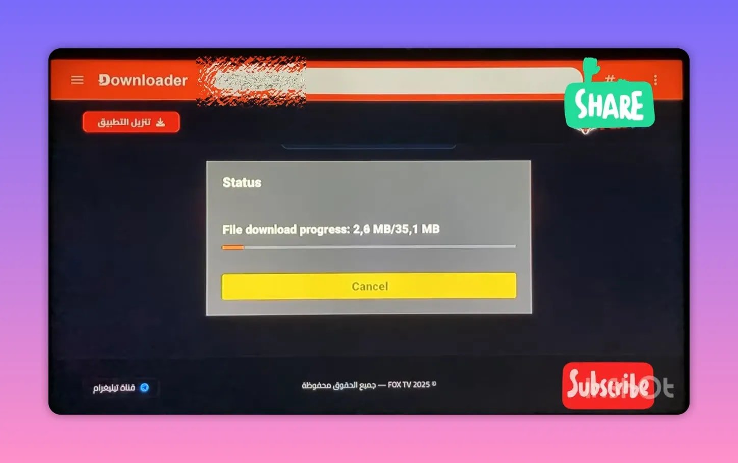 Downloader download progress status with file download progress and cancel option