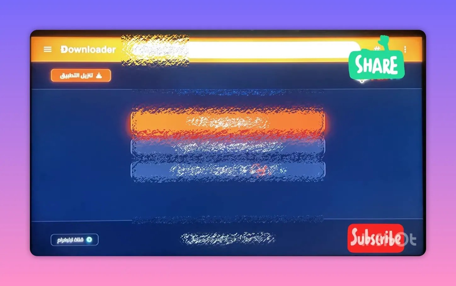 Downloader page showing download areas for main app and player