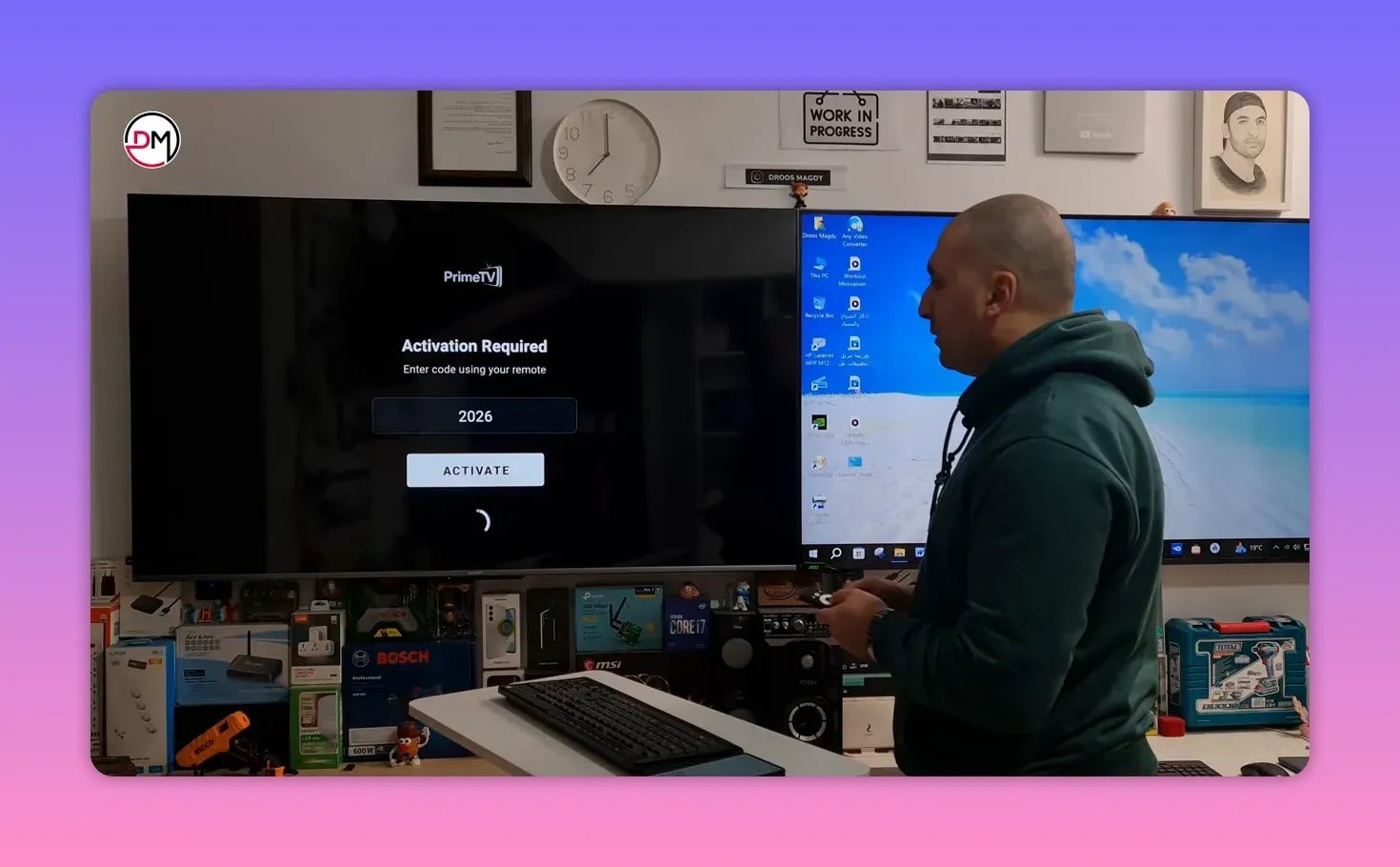 Prime TV activation required screen showing code 2026 and Activate button