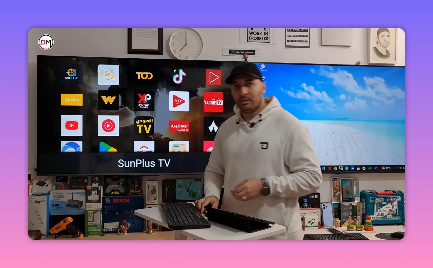 SunPlus TV activation process shown on a smart TV screen after installation